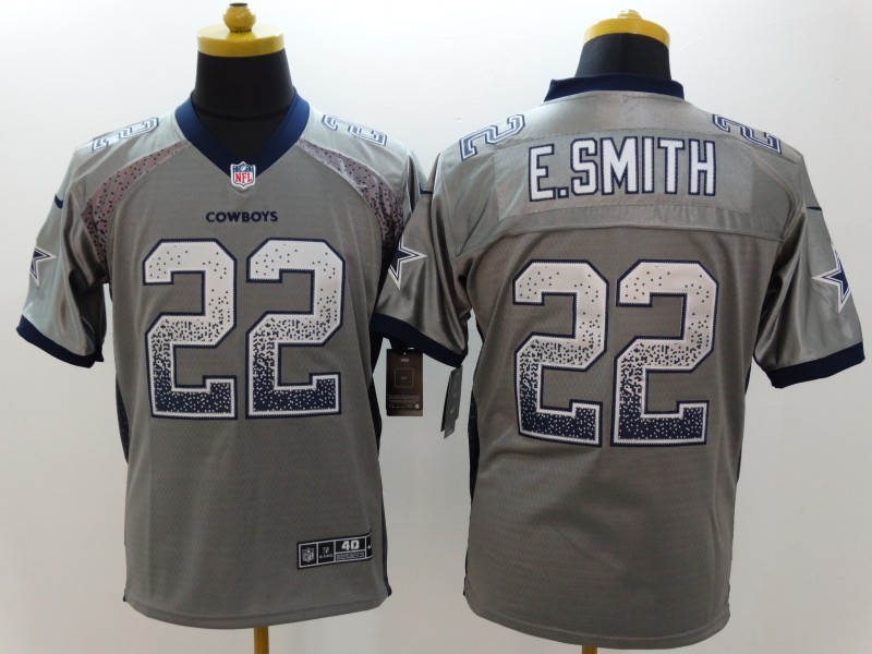 Dallas Cowboys 22 E-Smith Drift Fashion Grey Nike Elite Jerseys